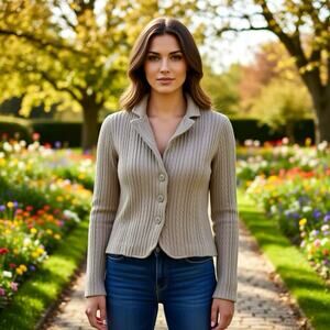 Vintage Apt 9 Women M Jacket Blazer Cable Knit Y2K 90s Retro Grunge Cottagecore